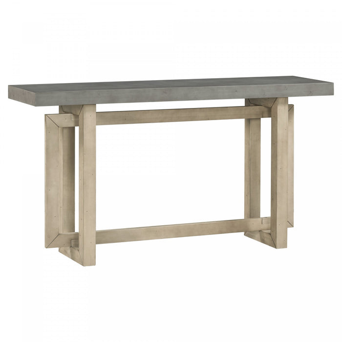 Ethan 59.1'' Triple Rectangle Design Painted Entryway Table with Pine Wood Legs,Grey Sofa Table  