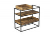 32” Console Table With Storage Shelf Brown Reclaimed Wood Black Metal 