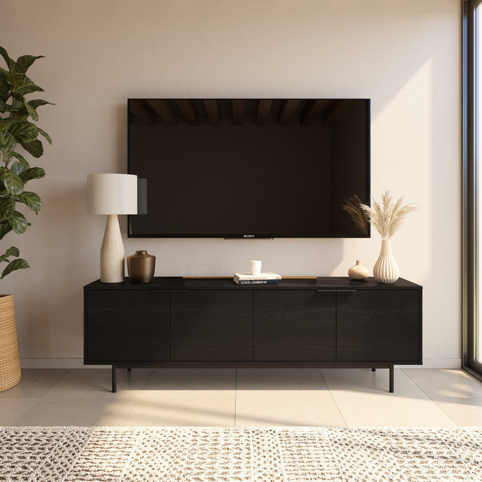 Nordika Hamilton 70\" TV Stand with 4 Storage Cabinets - Black 
