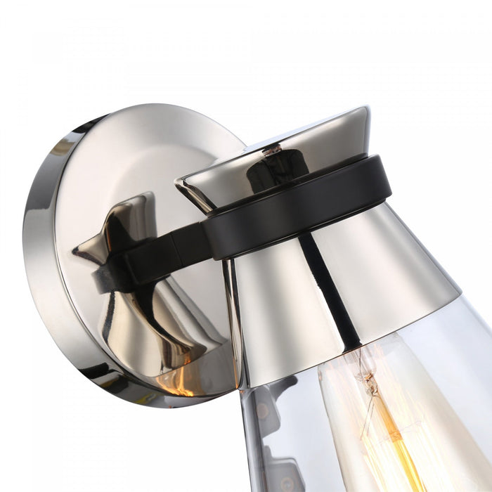 Kanata Black & Brushed Nickel 1-Light Sconce