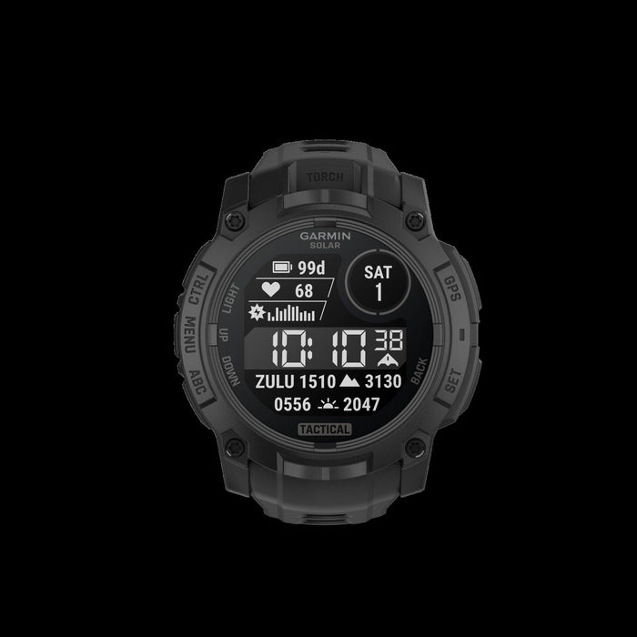 Garmin Instinct 3 50mm - Solar Tactical, Black, Gps, Led Flashlight, Mil-std-810, Unlimited Battery