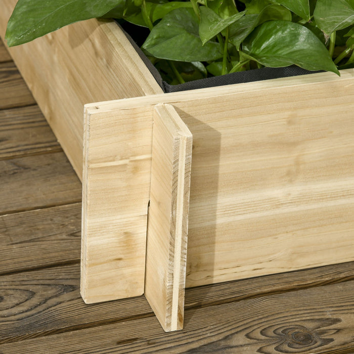 Outsunny 3 Tier Raised Garden Bed With Trellis For Climbing Plants, Wooden Elevated Planter Box For 