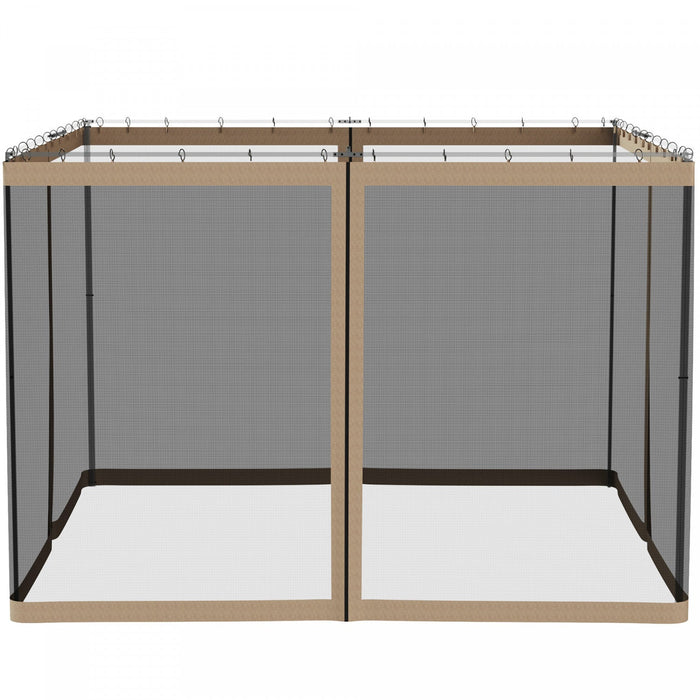 Outsunny Replacement Mosquito Netting For Gazebo 10' X 10' Screen Walls For Canopy With Zippers For 