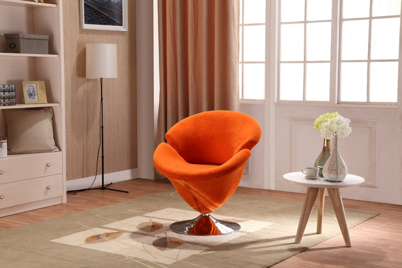 Tulip Modern 1-Piece Accent Chair in Green, Orange, Red and Yellow 