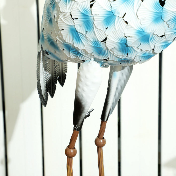 Outsunny Flying Crane Garden Statue, 42.5" Standing Steel Lawn Ornament