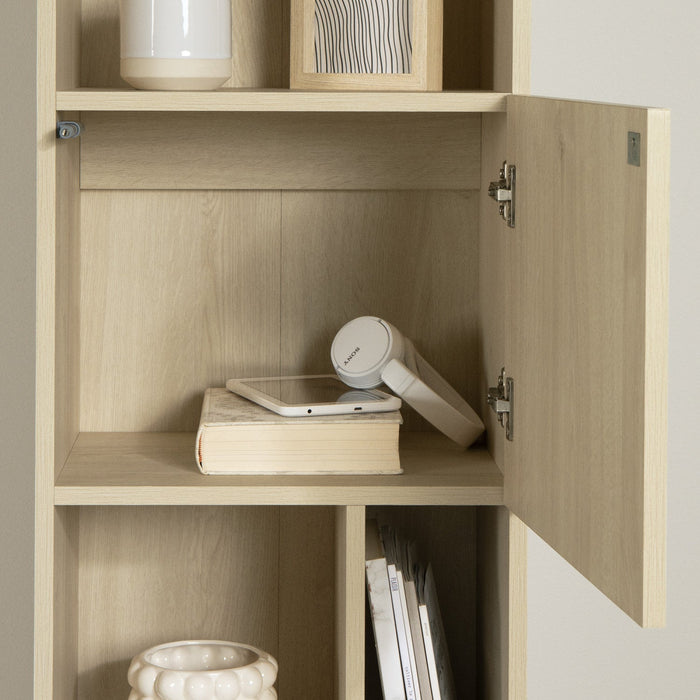 Liora 5-shelf Narrow Bookcase - Bleached Oak 