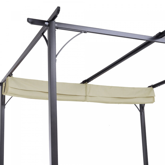 Outsunny 10' X 10' Outdoor Retractable Pergola Canopy, Metal Patio Shade Shelter For Backyard, Porch