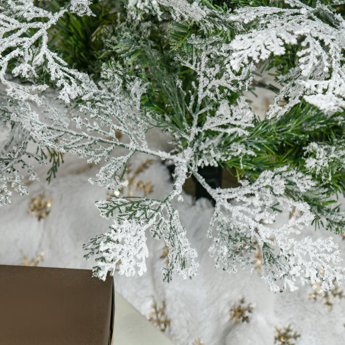 Homcom 6ft Snow Flocked Artificial Christmas Tree Cypress