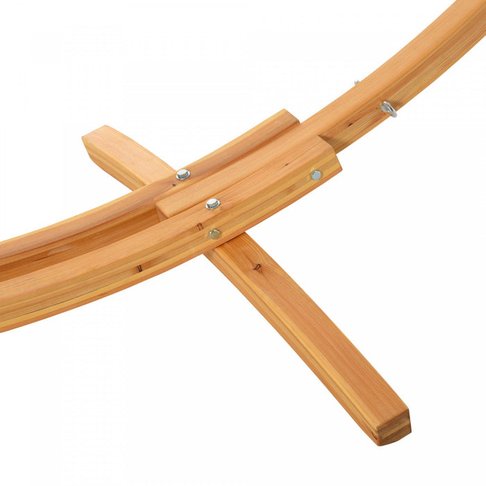 Outsunny 11' Wooden Hammock Stand Universal Garden Picnic Camp Accessories, Curved Arc Design Stand,