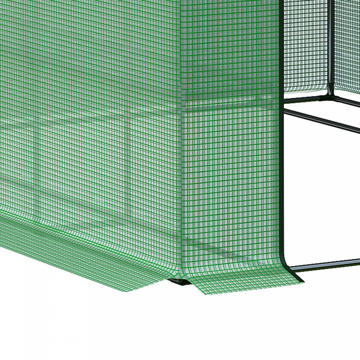 Outsunny 8' X 6' X 7' Portable Walk-in Greenhouse Hot House With 18 Shelves, Water/uv Resistant Weat