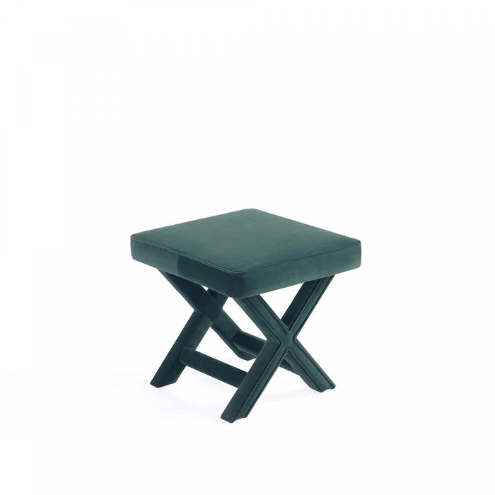 Abigail Mid-Century Modern Upholstered Velvet Accent Bench in Forest Green 