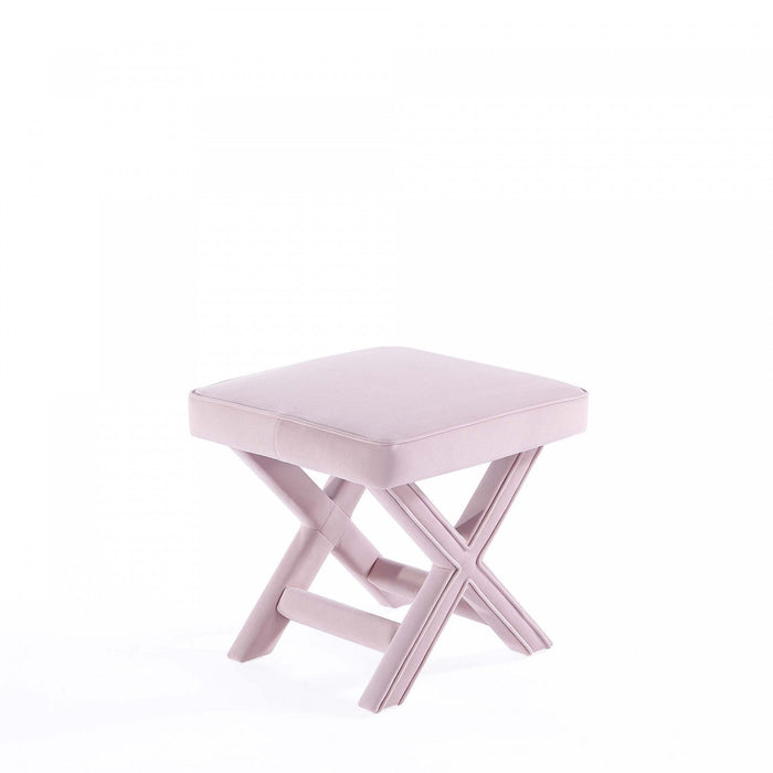 Abigail Mid-Century Modern Upholstered Velvet Accent Bench in Pink 