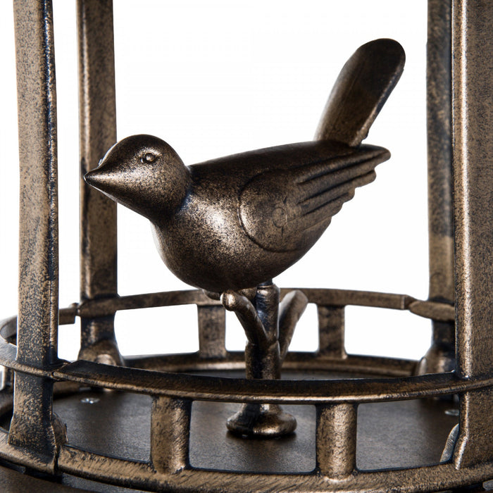 Outsunny 3-in-1 Garden Bird Bath Bowl Pedastal With Bird Feeder, Gold