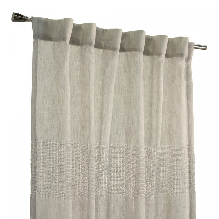 Habitat Lindsey Linen Light Filtering Back Tab Curtain Panel - 52 x 84