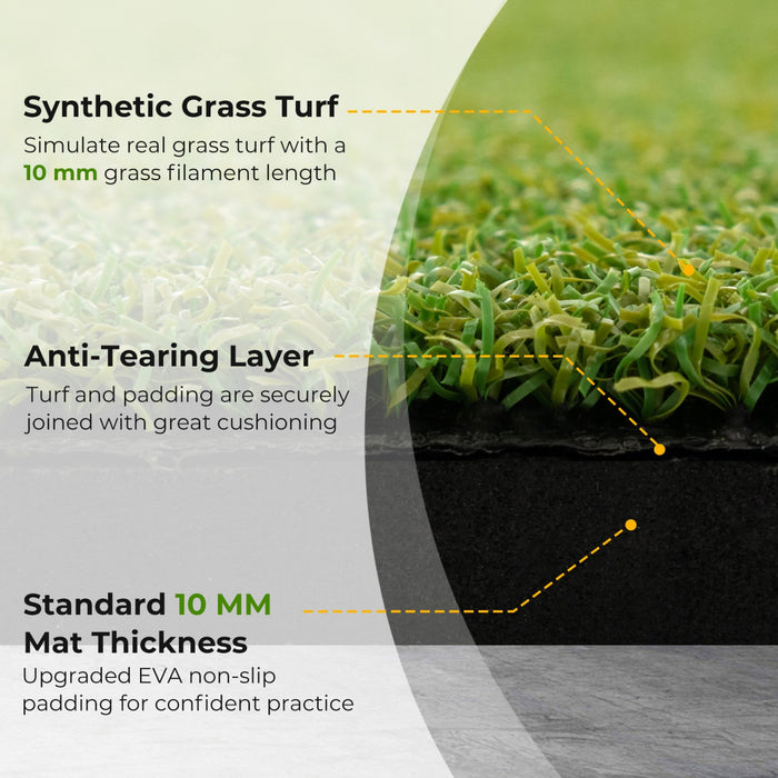 Costway 5 X 4 Ft Golf Hitting Mat Artificial Indoor Outdoor Turf Golf Training Mat 20 Mm