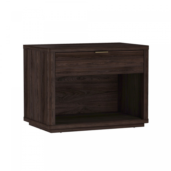 Evelyn Modern 32\" Nightstand in Brown (1-Drawer) 