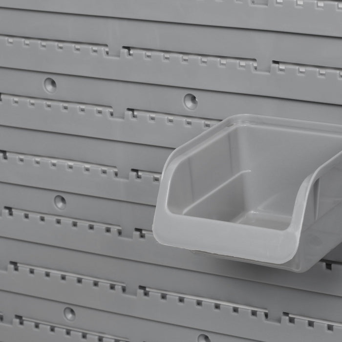 Durhand 44pc Wall Mounted Storage Bins Parts Rack Kit With Pegboard