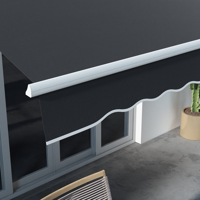 Outsunny 10' X 8' Retractable Awning With LED Lights, Uv40+, Dark Grey