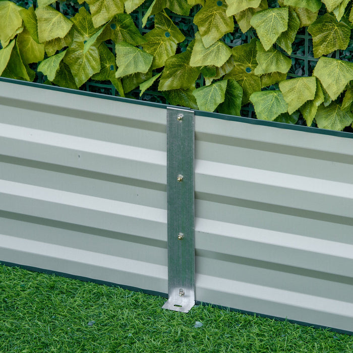 Outsunny 95\" X 36\" X 12\" Galvanized Raised Garden Bed, Metal Elevated Planter Box, Easy Diy And Clea