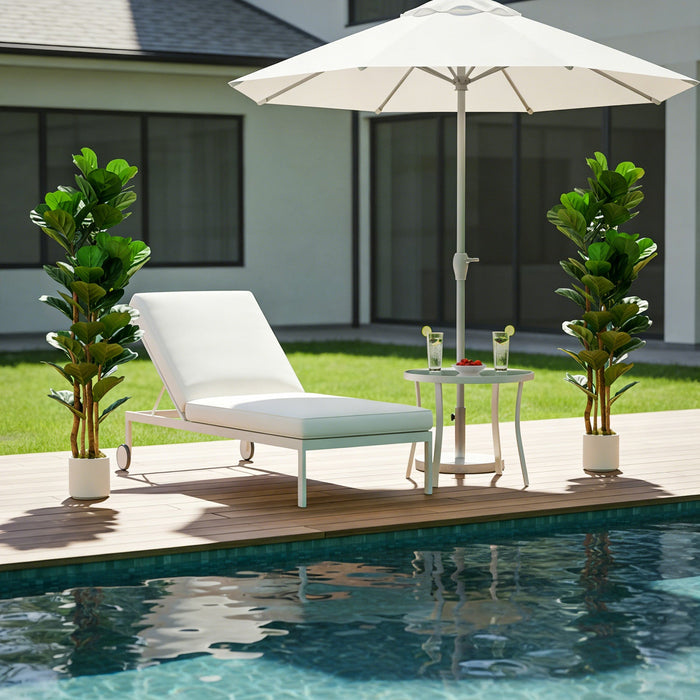 HOMCOM Faux Fiddle Leaf Fig Tree Set of 2, 5FT Fake Tree for Indoor Decor
