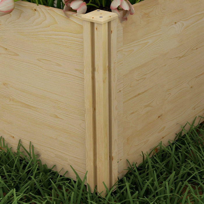 Outsunny Diy Wooden Raised Garden Bed Kit With Open Bottom, Two-box Outdoor Elevated Planter Box For