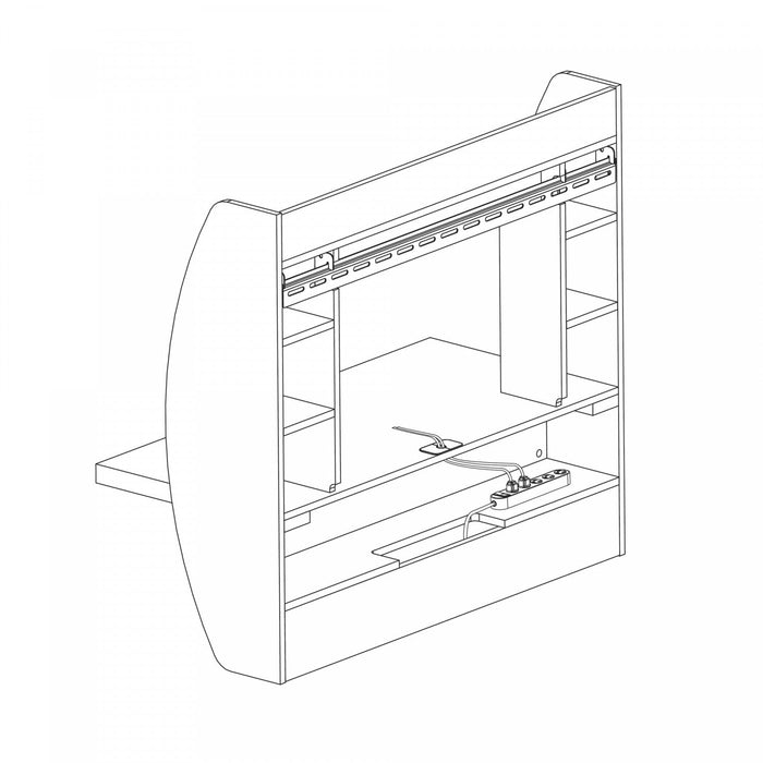 Floating Desk with Storage - White