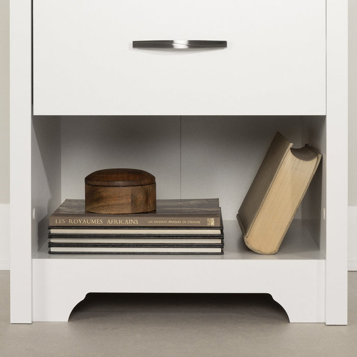 Fusion 1-Drawer Nightstand - Pure White 