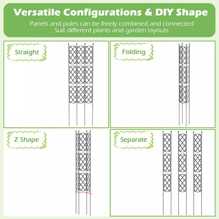 Costway 1 Pcs 58" X 73" Garden Trellis For Climbing Plants Rustproof Metal Plant Support Frame
