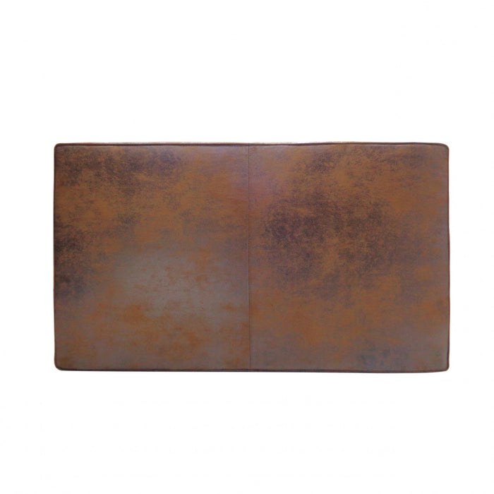 Harrison Large Ottoman Coffee Table with Faux Leather and Storage Function - Brown 