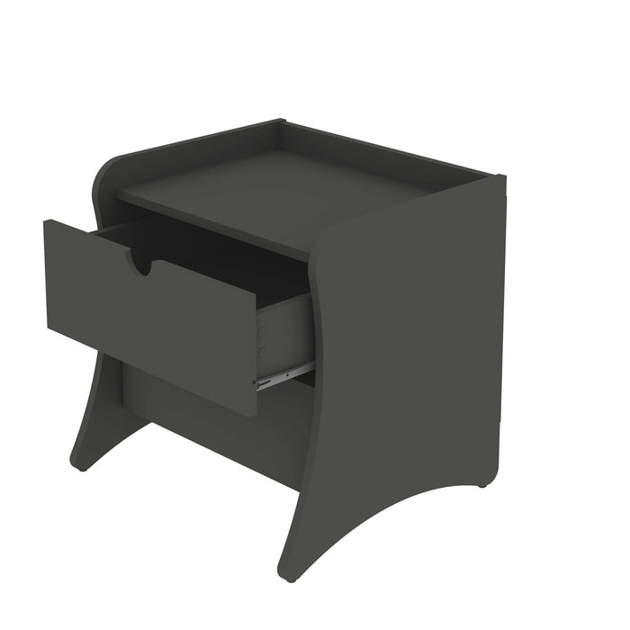 Coney Mid-Century Modern 20\" Nightstand in Charcoal Gray (2-Drawer) 
