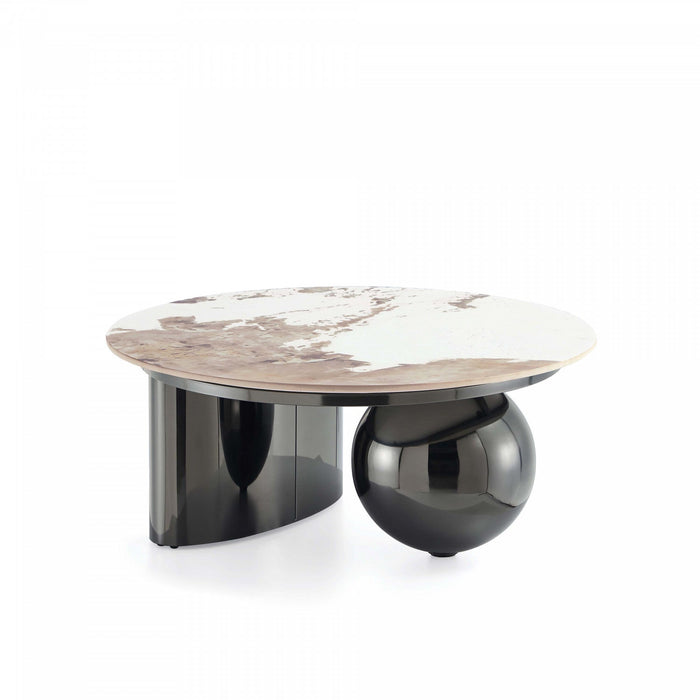 Laurel Modern Glam 2-Piece Coffee Table & End Table Set in Black Coffee Table Set 
