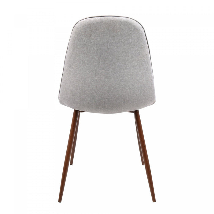 LumiSource Pebble Grey Fabric Mid-Century Modern Dining Accent Chair - Set of 2