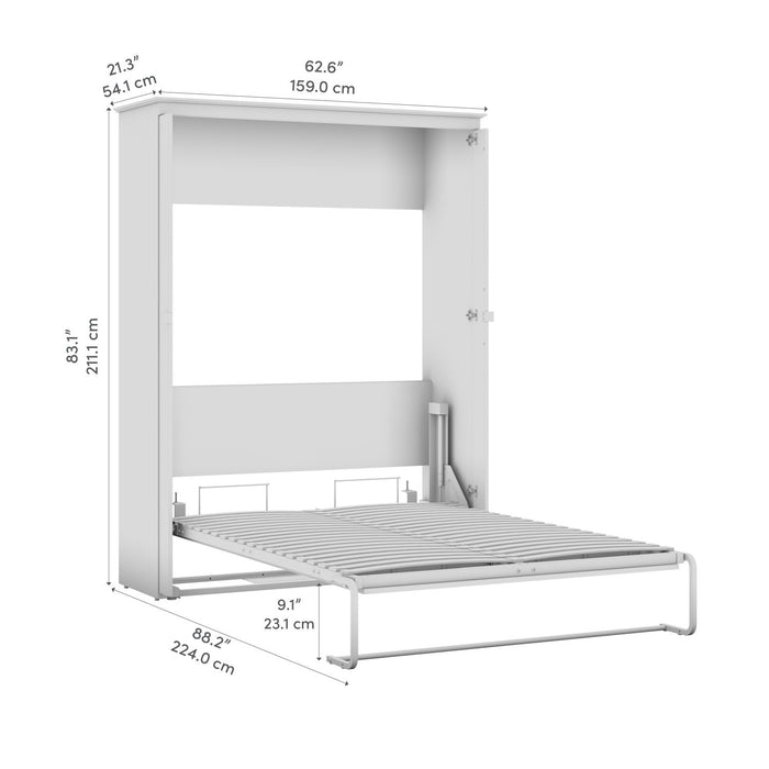 Bestar Key West 63 W Full Murphy Bed - Pure White Oak