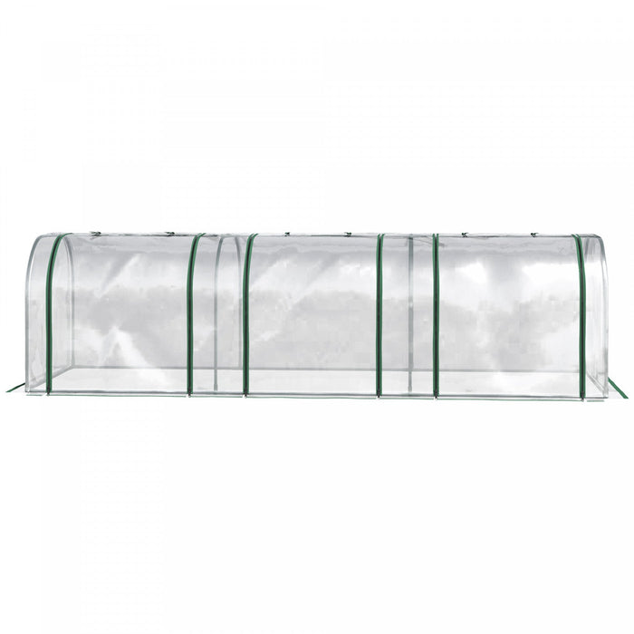 Outsunny 10' X 3' X 2.5' Portable Mini Tunnel Greenhouse With 3 Zipped Doors, Portable Small Green H