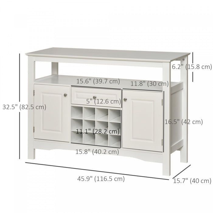 HOMCOM Sideboard Buffet Credenza Storage Cabinet with Drawer Wine Rack