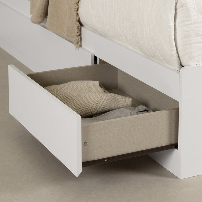 Step One Mates Bed With 3 Drawers - Pure White 