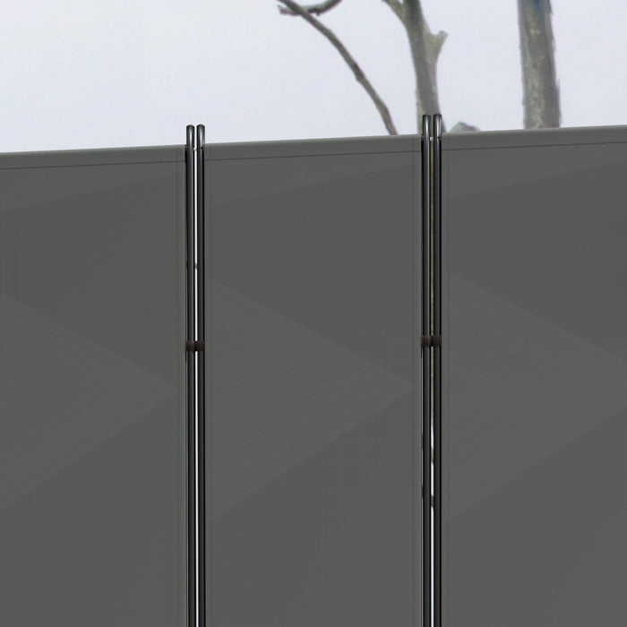 Outsunny 6 Panel Folding Privacy Screen, Uv30+ Room Divider, Dark Grey