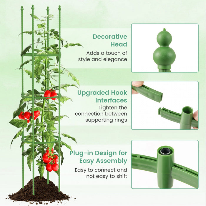 Costway 2-pack Garden Trellis 57" Plant Support & Tomato Cages With Adjustable Height