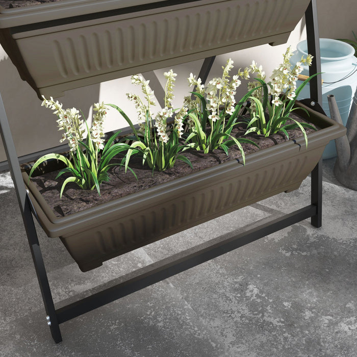 Outsunny 4-tier Vertical Raised Garden Bed With 4 Planter Boxes, Outdoor Plant Stand Grow Container 