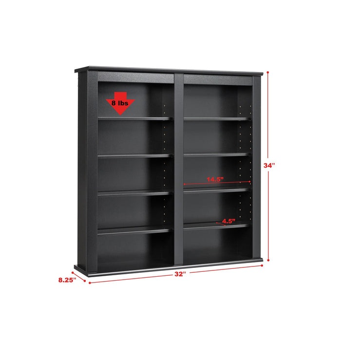 Double Wall Mounted Storage - Black