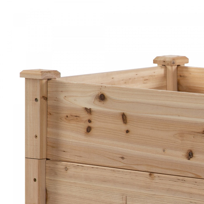 Outsunny 49''x49\"x22\" 3-tier Raised Garden Bed Wooden Planter Kit Elevated Plant Box Stand For Yard 