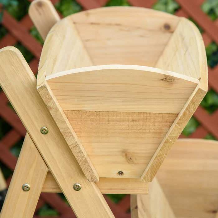 Outsunny 3 Tier Raised Garden Bed, Vertical Wooden Elevated Planter Box Kit, Plant Stand For Flowers