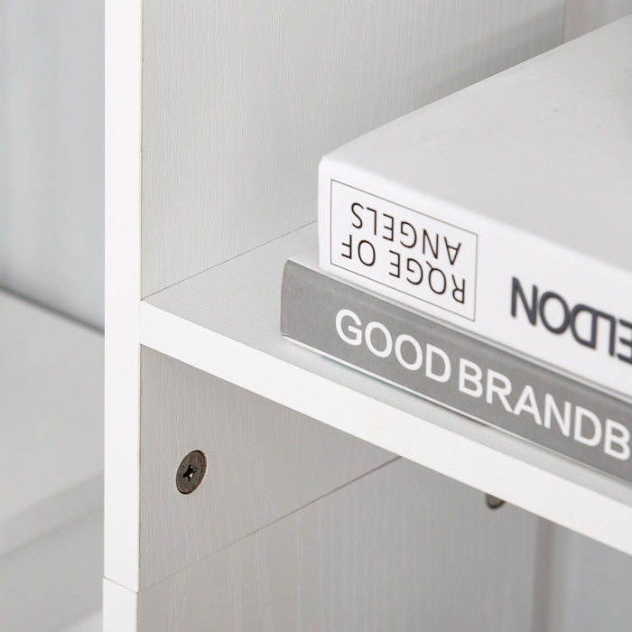 HOMCOM 6-Shelf Closed Back Wood Bookshelf Storage Shelves Decor Display