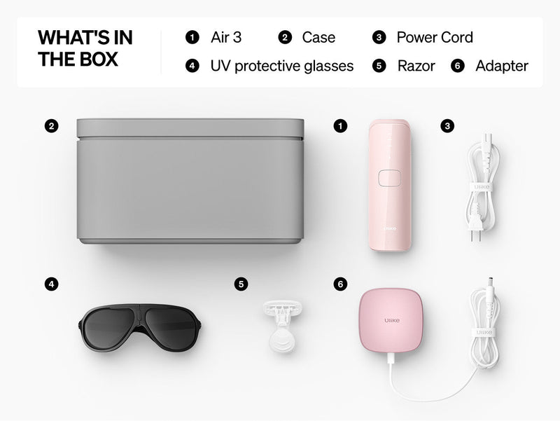 Ulike Air 3 IPL Hair Removal Device with Sapphire Ice-Cooling - Painless At-Home Laser - Pink