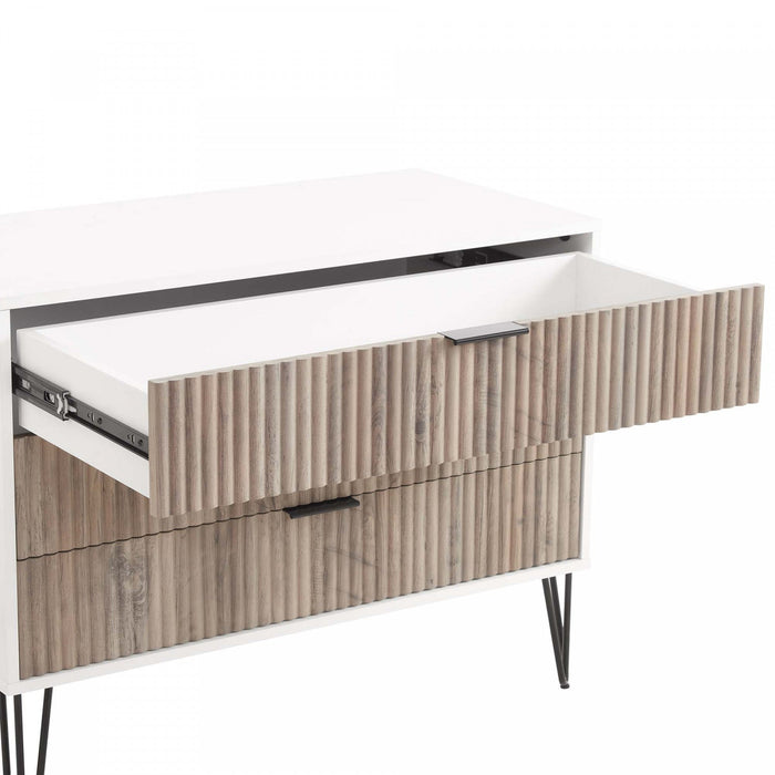Dumbo Modern 2-Piece Dresser Set in Rustic Gray and White 