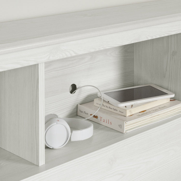 Summer Twin Breeze Bookcase Headboard with Storage - White Pine