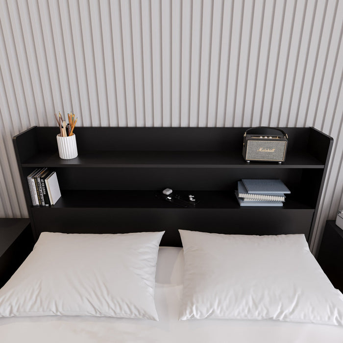 Nordika Hunter Queen Bookcase Headboard - Black