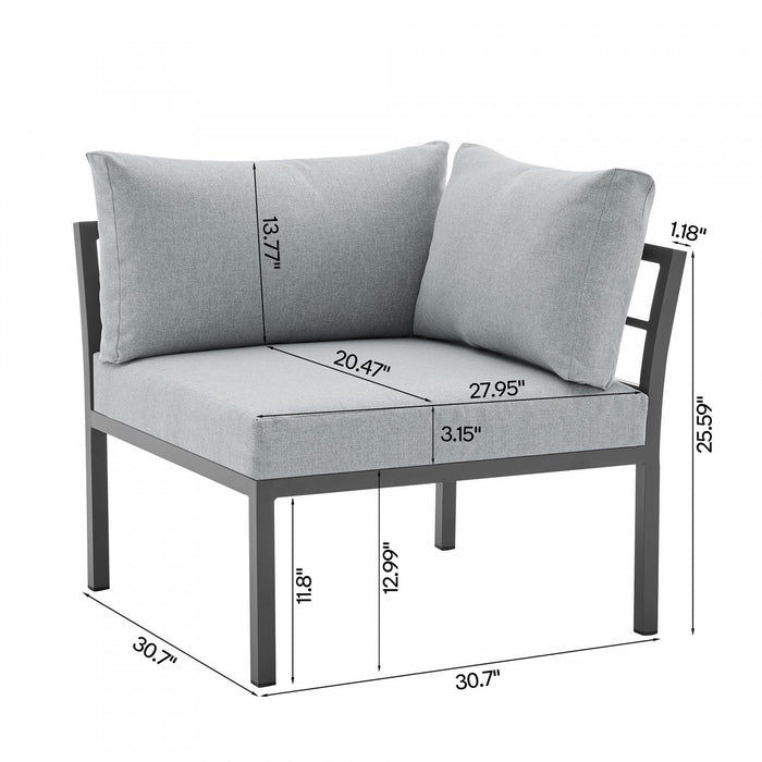 Sunnyside Modern 5-Piece Conversation Set in Gray 
