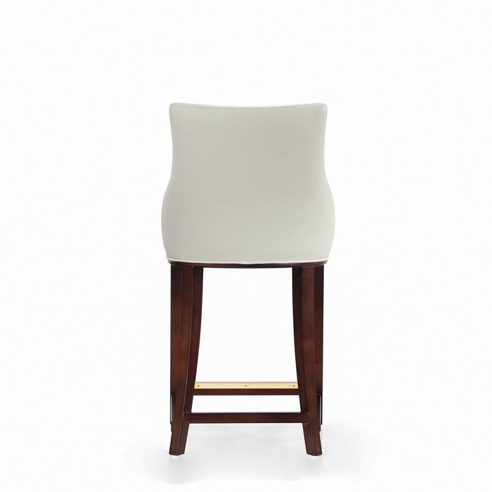 Shubert Modern Wood Upholstered Counter Stool in Ivory - Set of 3 