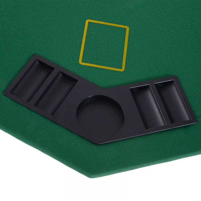Soozier 47" 8 Player Blackjack Folding Poker Table with Cup Holders, Green